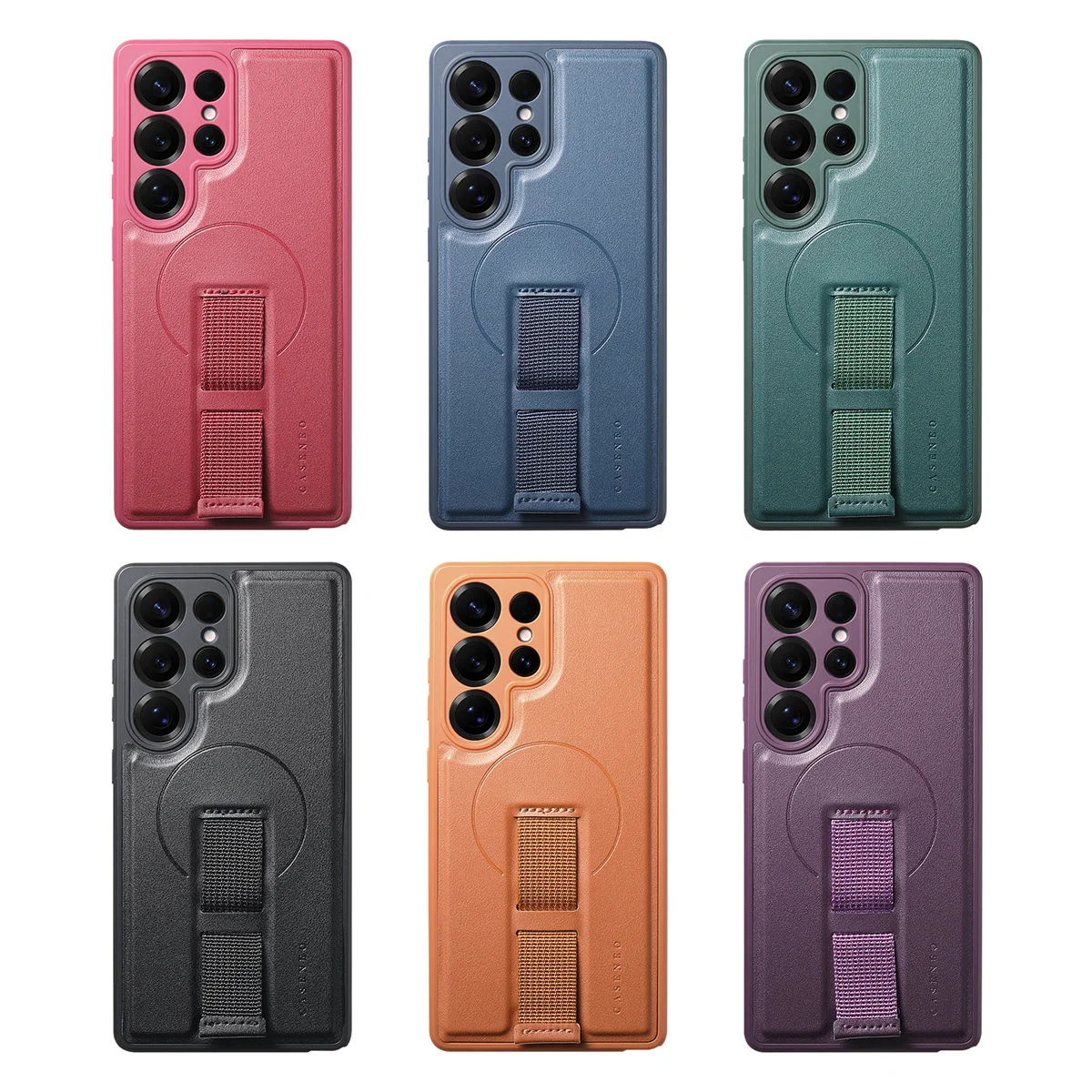 For Magsafe Magnetic Wrist Strap Phone Case for Samsung Galaxy S25 Edge S25 Ultra S26 Plus Leather ShockProof Protective Cover