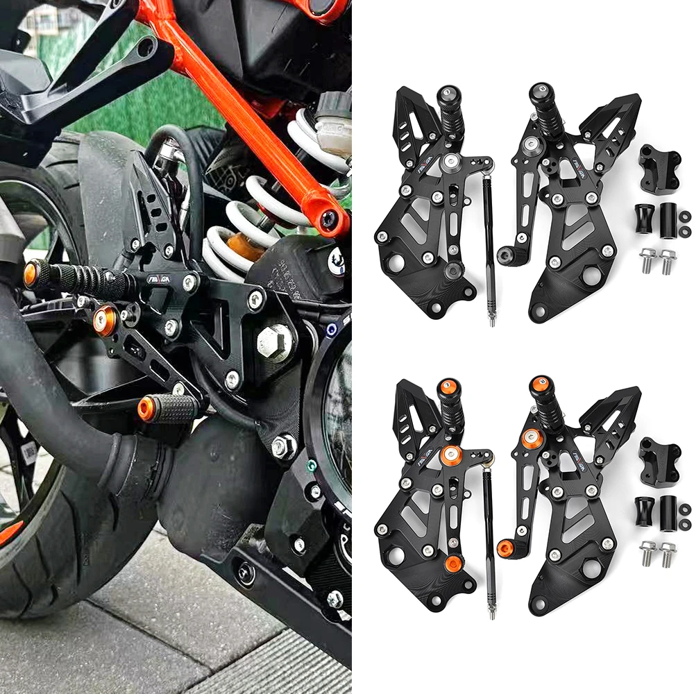 

Motorcycle RC390 Adjustable Rearset Footrest Rear Set Foot Pegs Pedal For K-TM RC390 RC 390 2014-2024 2022 2021 2020 2019 2018