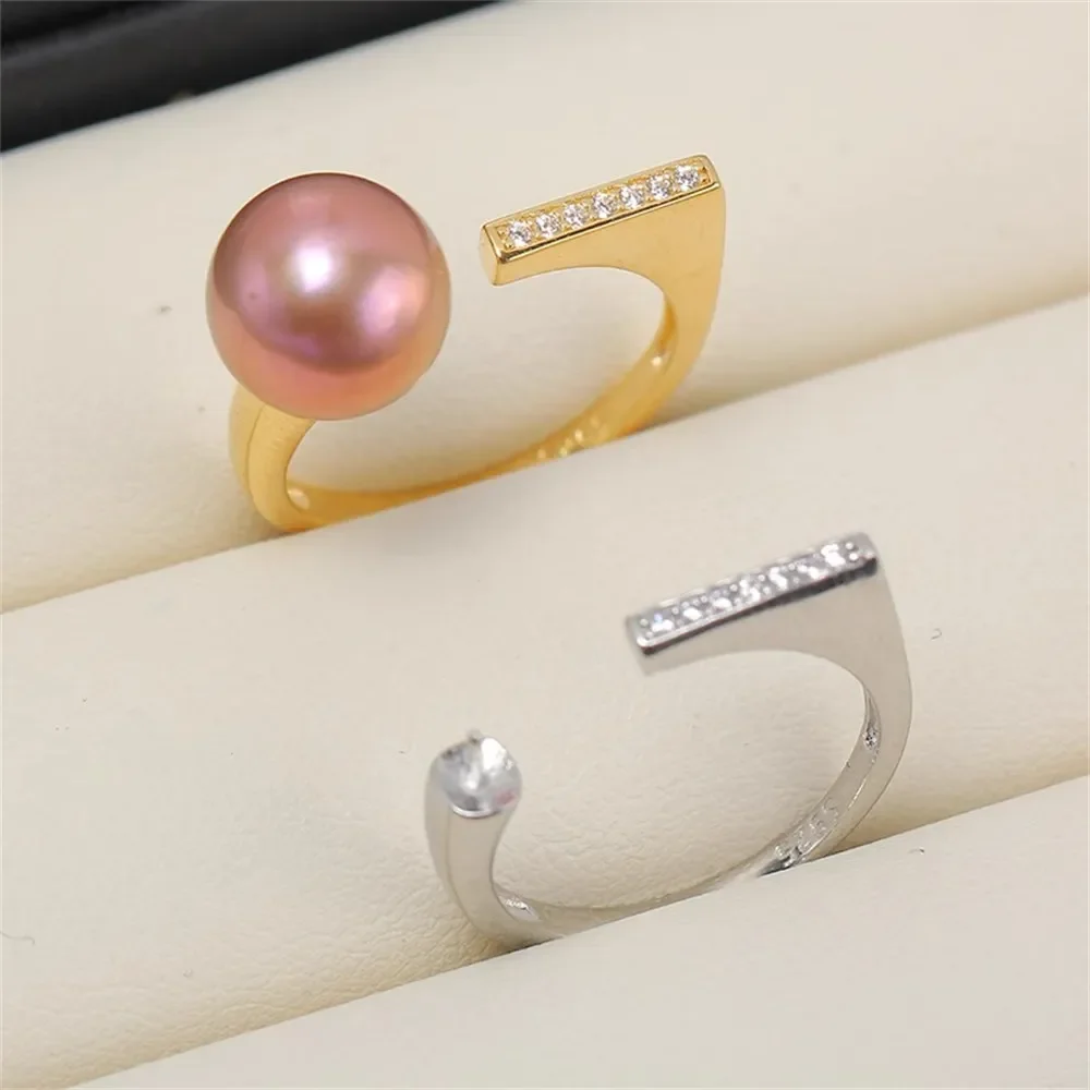 Solid S925 Sterling Silver Pearl Ring Settings Findings & Accessories  for Jewelry Making Bulk Wholesale Craft Supplies No Pearl