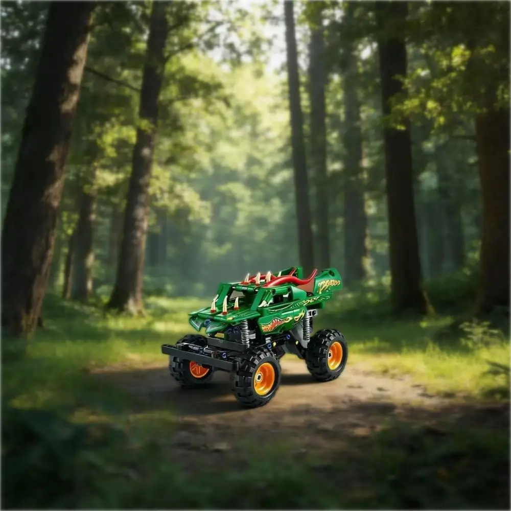 

2026 new monster green off-road vehicle building block set two-in-one trolley children's toy boy Christmas gift