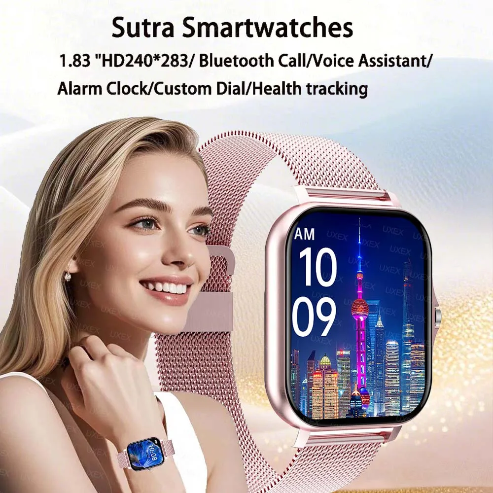 الرياضة الرجال 2026 الساعات الذكية اللياقة البدنية ساعة مراقبة القلب Smartwatch بلوتوث دعوة تشغيل الموسيقى 1.83 ''مفاجأة هدية الساعات