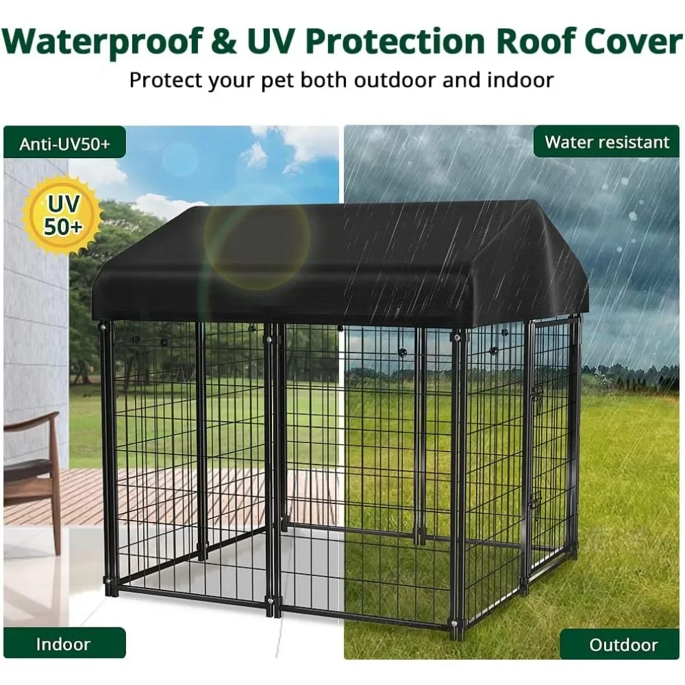 Outdoor Kennel for Small and Medium-sized Dogs, Suitable for Outdoor 4 Feet X 4 Feet X 4.5 Feet, with A Dog Enclosure