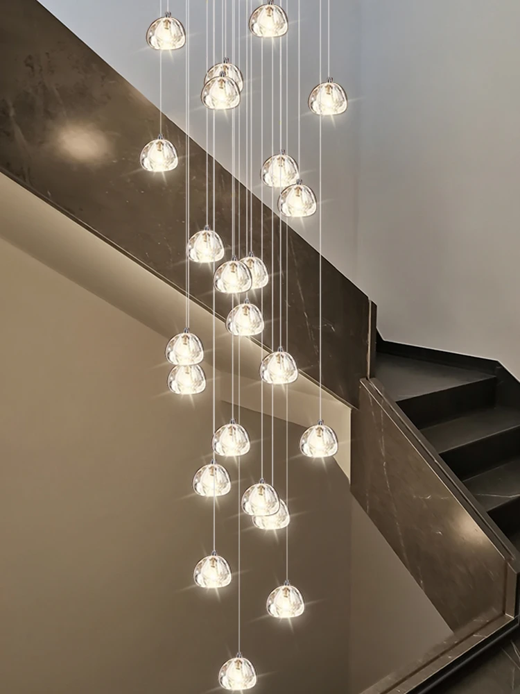 cristal escadaria lustre design de luxo escadaria espiral iluminacao led lampada pendente duplex loft teto sala 01