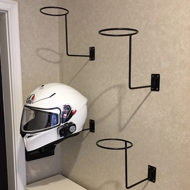 

Wall Mounted Motorcycle Helmet Display Rack Floor-standing Bike Helmet Holder Aluminum Anti-Rust Caps Hat Storage Bracket