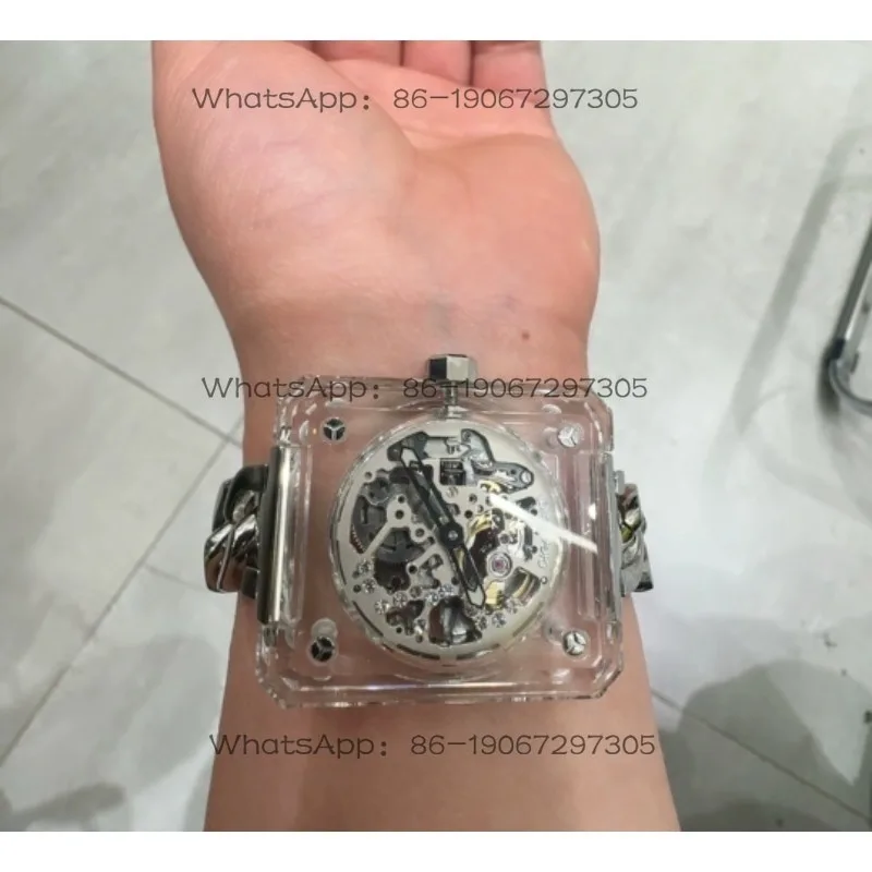 Ice Beauty Mechanical Watch Crystal Gemstone Transparent Watch Women's Watch