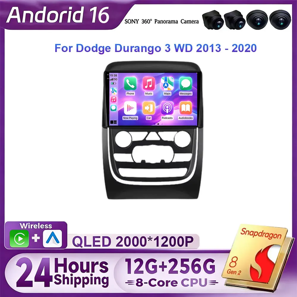 Car Radio Multimedia Video Player For Dodge Durango 3 WD 2013 - 2020 Navigation GPS Android 16 No 2din 2 din dvd 4G Carplay