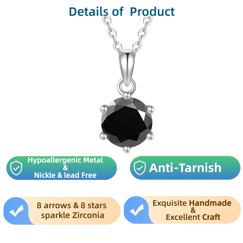 Weihnachtsgeschenk für, 1 Karat Zirkonia-Halskette für Frauen, Schmuck für Frauen, hypoallergene Halskette, hochwertiger Schmuck,