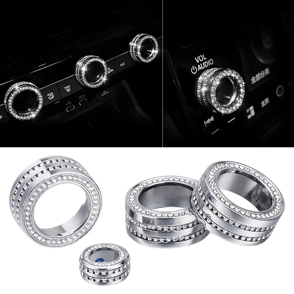 

LECART для Honda Civic, аксессуары Bling 11th Gen 2022 2023 2024, ручка переключателя переменного тока для кондиционера, блестящая ручка VOL Tune для автомобиля