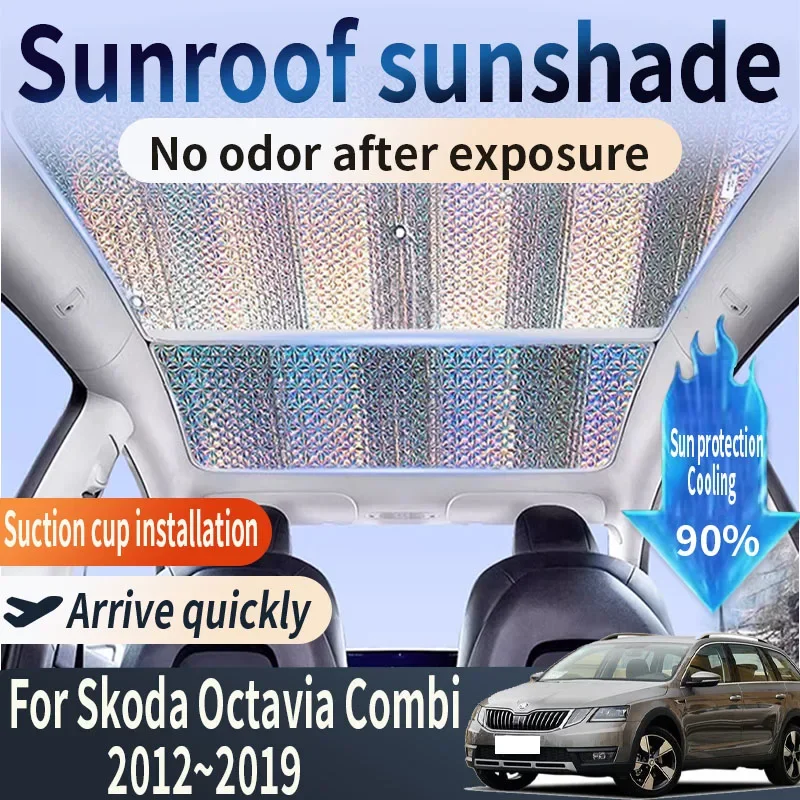 Auto Part For Skoda Octavia Scout Combi 5E 2012~2019 Car Sunroof Sunshade 2X Heat Insulation Sun Protection Cooling Accessories