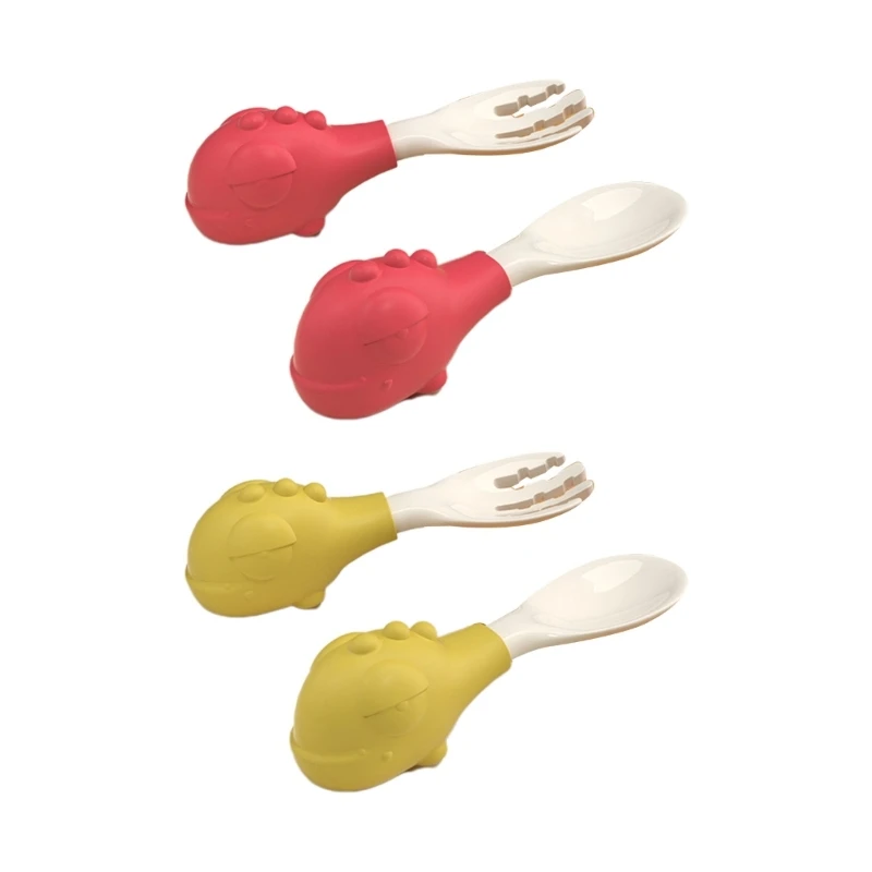 Cartoon Tableware Set Dinnerware Cutlery Baby Cute Infant Food Feeding Spoon Fork Children Utensil Toddler
