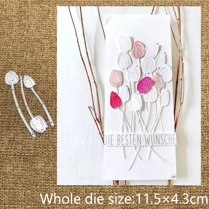 

3 шт., штампы для высечки тюльпанов, альбомов