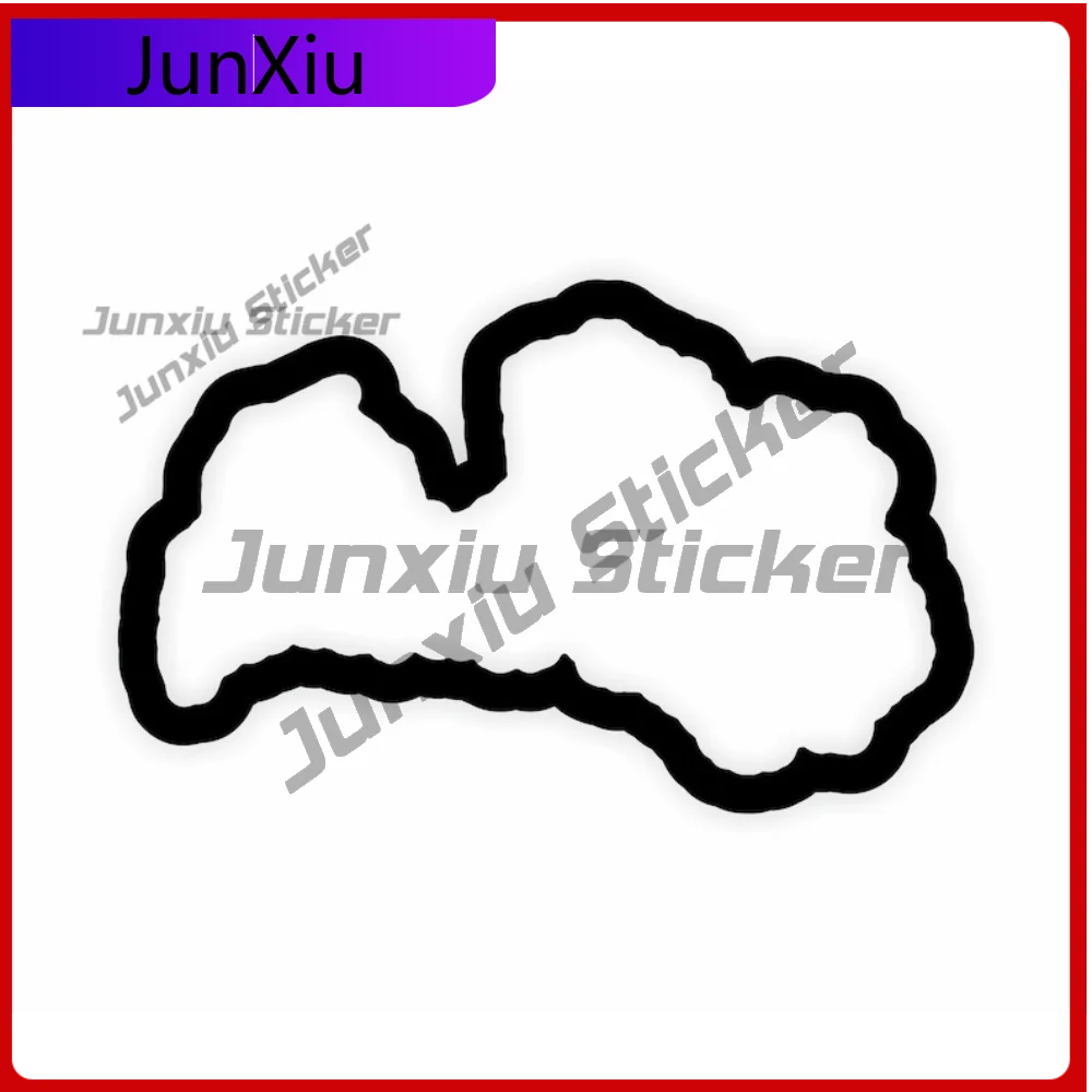

Latvia Outline Sticker Heavy Duty Exterior Decor For Laptop Motorcycle Fade Resistant Decoration Auto Accessories Exterior