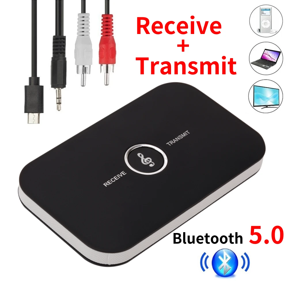 Ricevitore trasmettitore Audio Bluetooth 5.0 RCA Jack AUX da 3.5mm Dongle USB adattatore Wireless musicale per PC TV cuffie altoparlante per auto