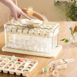 Ice Grid Mold Ice Box Press Food Grade Household Large Capacity Ice Cube Artifact with Lid