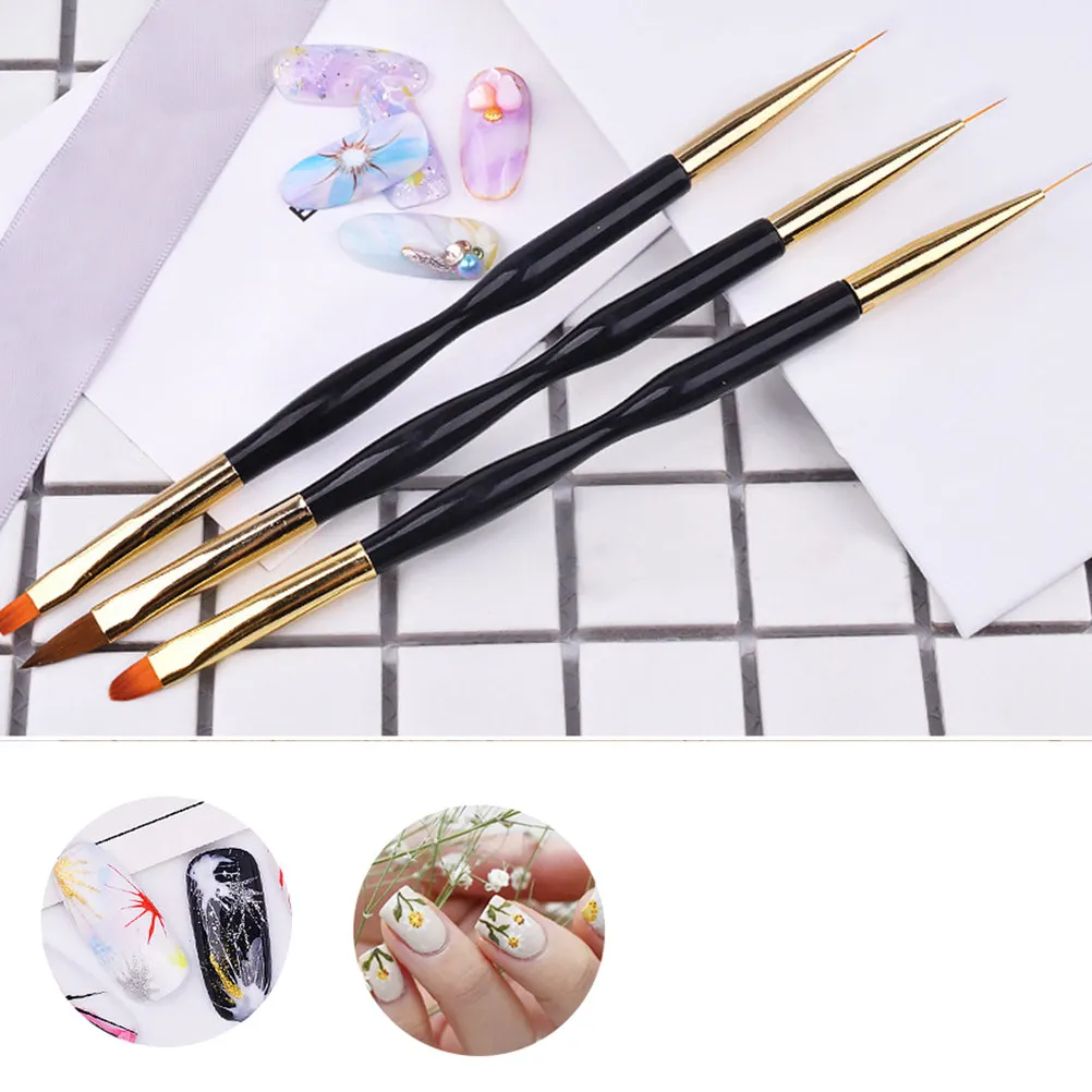 

Набор из 3-х двусторонних кистей для ногтей: легкие, компактные, портативные, для создания тонких линий, рисования цветов и идеального дизайна ногтей.