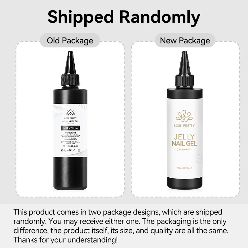 BORN PRETTY 250 g Jelly Milky White Pink Translucent Nude Gel Polish Nachfüllpaket Semi Permanent Soak Off UV Nail Art Lack