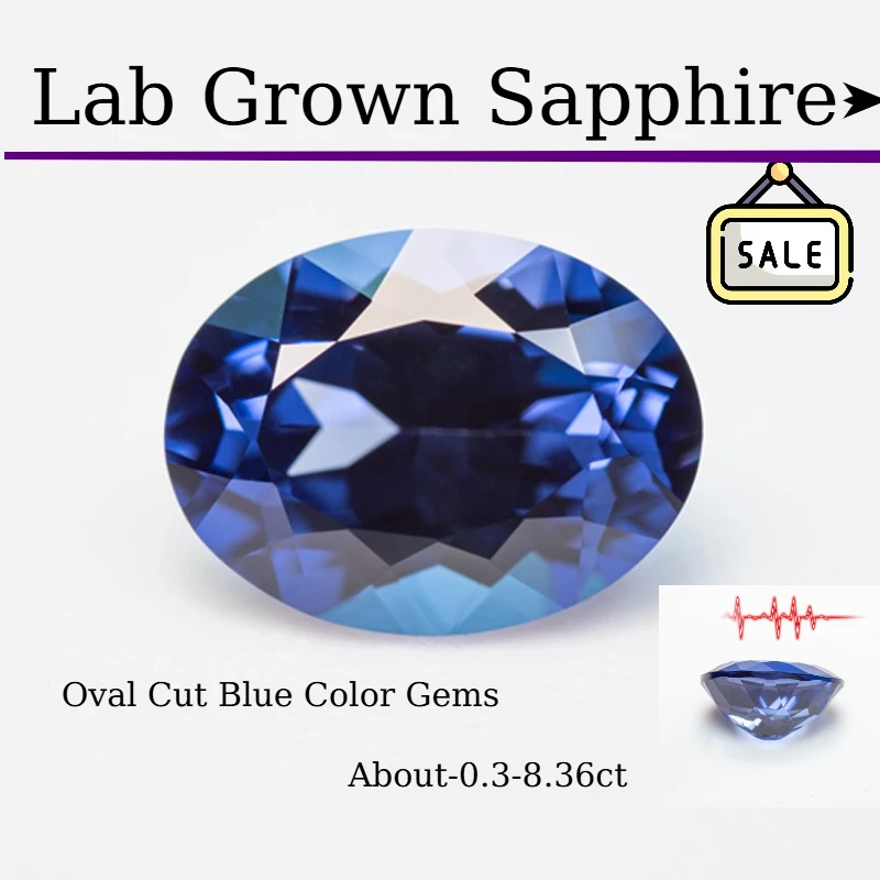 

M-Lab Grown Sapphire Oval Cut Blue Color Gems High Quality Low Cost For Jewelry Setting&Custom Design Selectable AGL Certificate