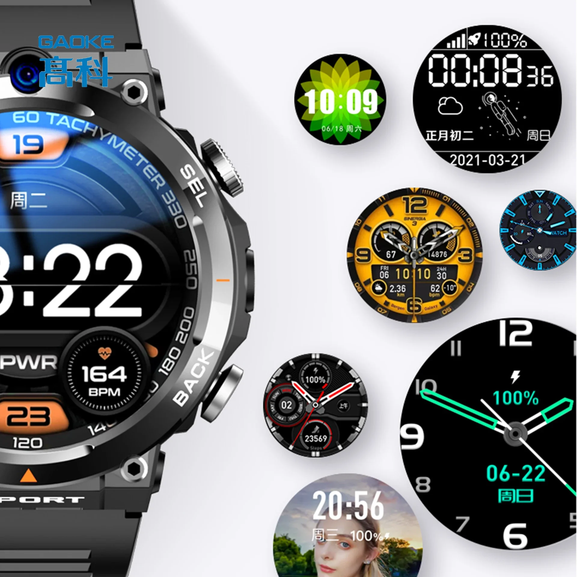 Luxury Rugged Round H10 Smartwatch Men's 4G Sim Waterproof Touch Screen Mobile Watch Smart with Camera