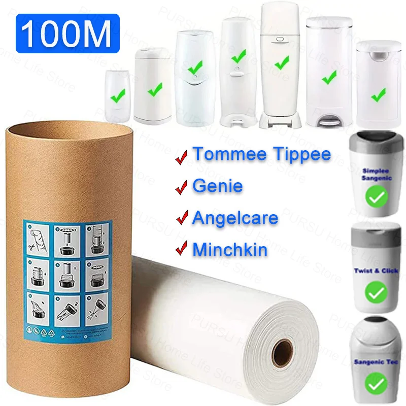 Nappy Bin Liner For Tommee Tippee Sangenic Simplee or Twist&click For Angelcare For Genie For Munchkin Diaper Pail Refills Bags
