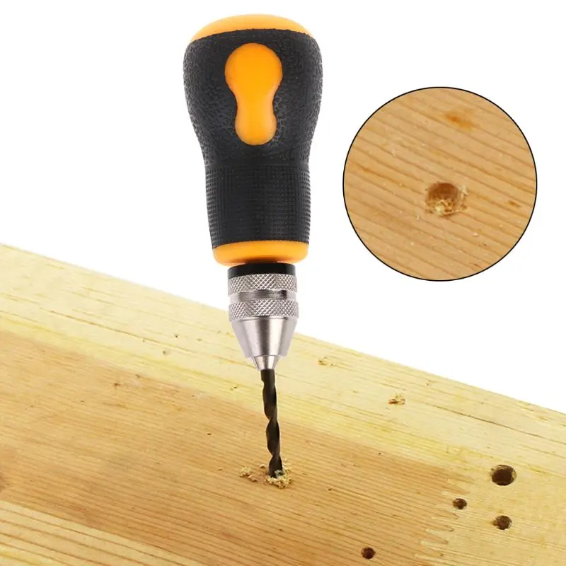 0.5-3.2mm Mini Manual Hand Drill Chuck Drill Bit Jewelry Woodworking Tool Craft