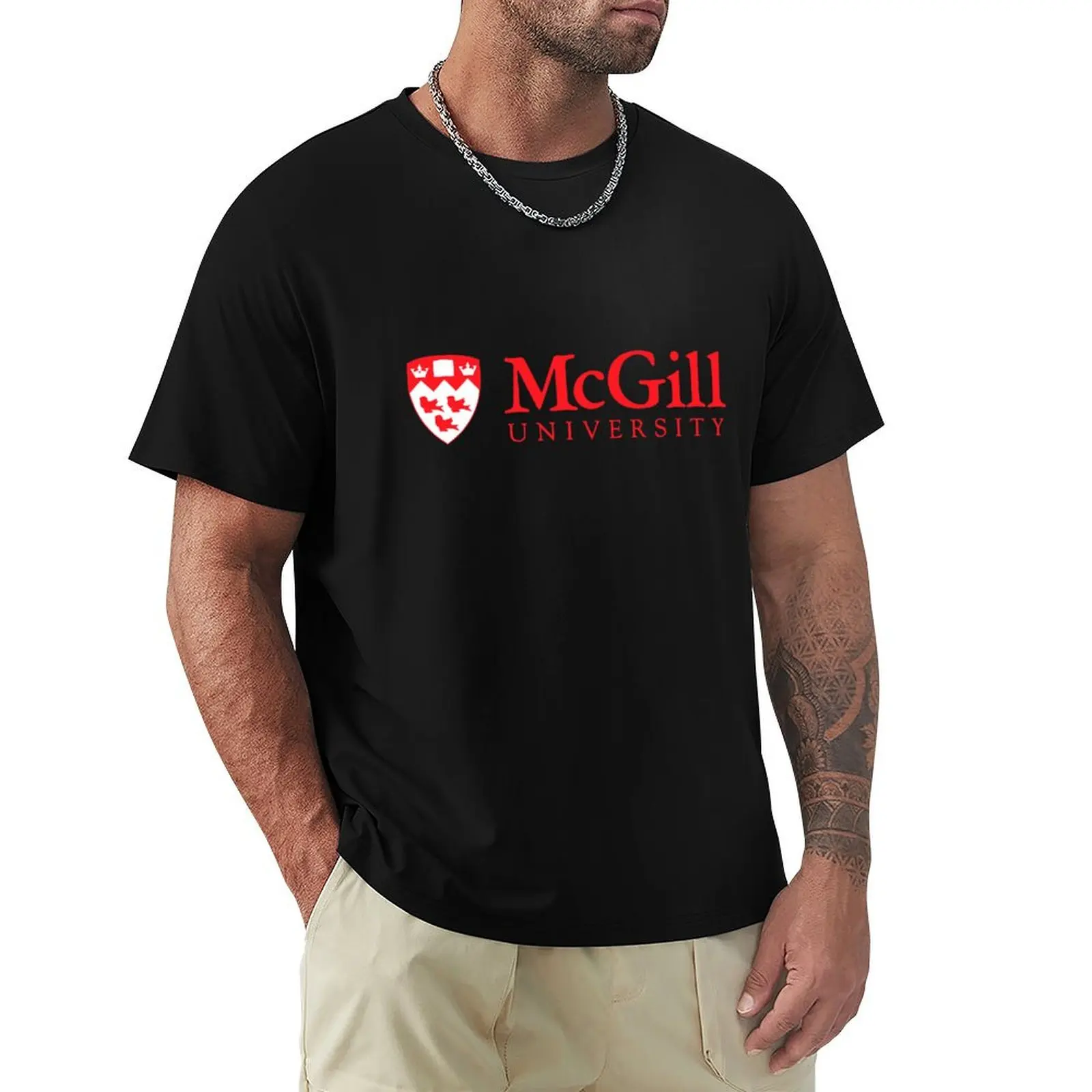 McGill Univ Logo T-Shirt t shirt for man 100 percent cotton T-Shirt