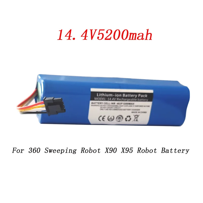 14.4V  14.8V 5200mah Rechargeable 4S2P Lithium Battery for 360 Sweeping Robot X90 X95  Robot Battery accessories