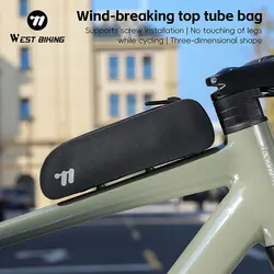 WEST BIKING Bicycle Top Tube Bag Aerodynamic Low Drag Fit Bike Frame Zip Bag Waterproof Wind-breaking Ultralight Cycling Bags