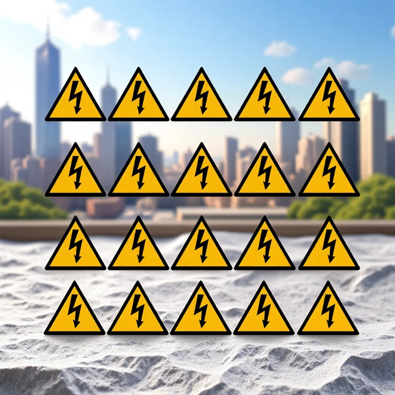 

20 Sheets Electrical Warning Sticker Durable Self Adhesive Caution Labels for Electric Fence High Voltage Safety Warning Decals