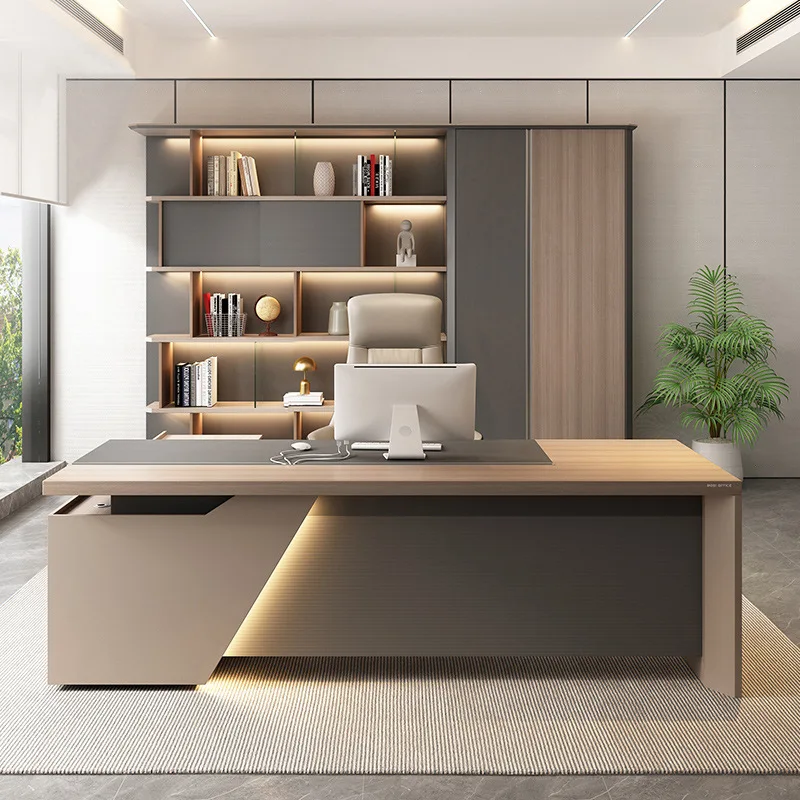High-end desk boss table simple modern high-end general manager table and chair combination desk office table furniture