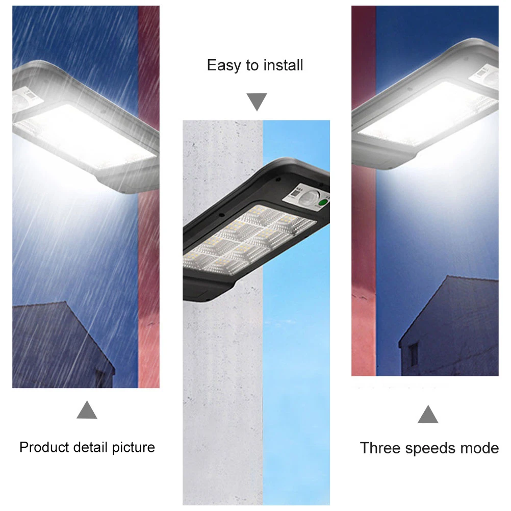 

Solar Street Light Outdoor LED Lamp Black Security Lighting Device Solar Costs Dusk Mount Waterproof Harsh