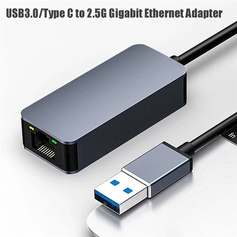 2500Mbps USB C Type-C Ethernet To RJ45 2.5G USB 3.0 Wired Adapter Converter Lan Network Hub For Windows 7/8/10 MAC For PC Laptop image 5