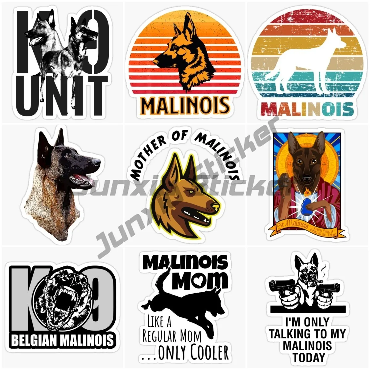 Malinois Dog Creative Personalized PVC Waterproof Stickers for Decorate Car Wall Room Table Fridge Motorcycle Off-road Van Suv