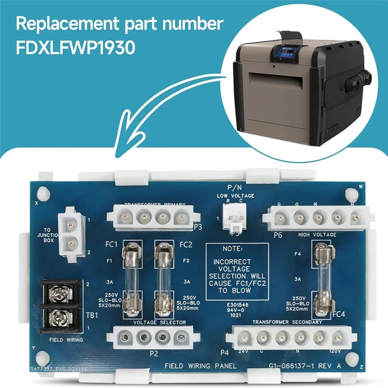 FDXLFWP1930 For Hayward Universal H Series Pool Heater FD Field Wiring Panel Replacement Kit (From H150 To H500)-A31R