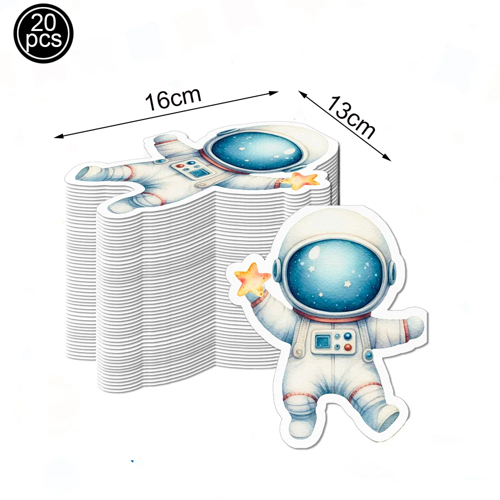 Weltraum-Astronauten-Party-Dekorationen Banner Tischgeschirr Teller Becher Servietten Jungen Astronauten-Party-Zubehör Astronauten-Raketen-Ballon – Detail 2