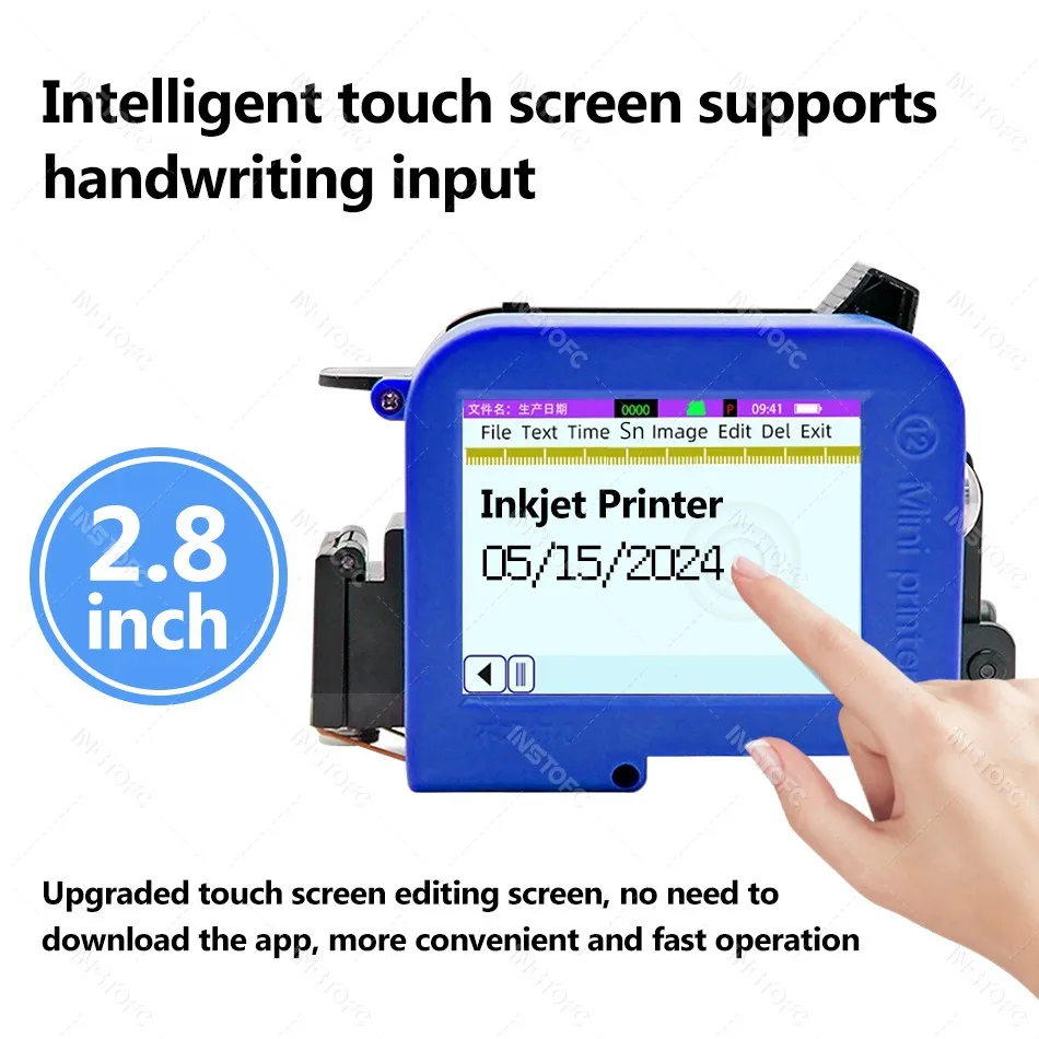 Portable Label Printer 12.7mm Handheld Inkjet Printer 28 Languages Date Number Expiry Date Logo QR Bar Batch Code Expiry Date