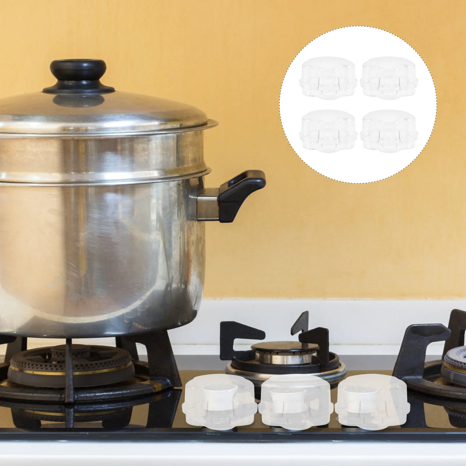 4 pezzi coperture per manopole per fornelli a prova di bambino protezioni di sicurezza per fornelli a gas ad alte prestazioni lavorazione squisita prevengono gli incidenti di fuoco a casa