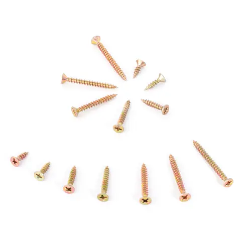 20PCS Flat Phillips Head Self Tapping Colored Zinc Iron Wood Screws Drywall Screw Carpentry Screw for Wooden Furniture Connector
