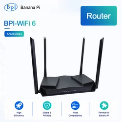 Banana Pi BPI-Wifi 6 OpenWRT Router + Case TR6560 + TR5220 Wifi SOC Dual Core ARM Cortec A9 Integrated 5GE PHY MACs Board