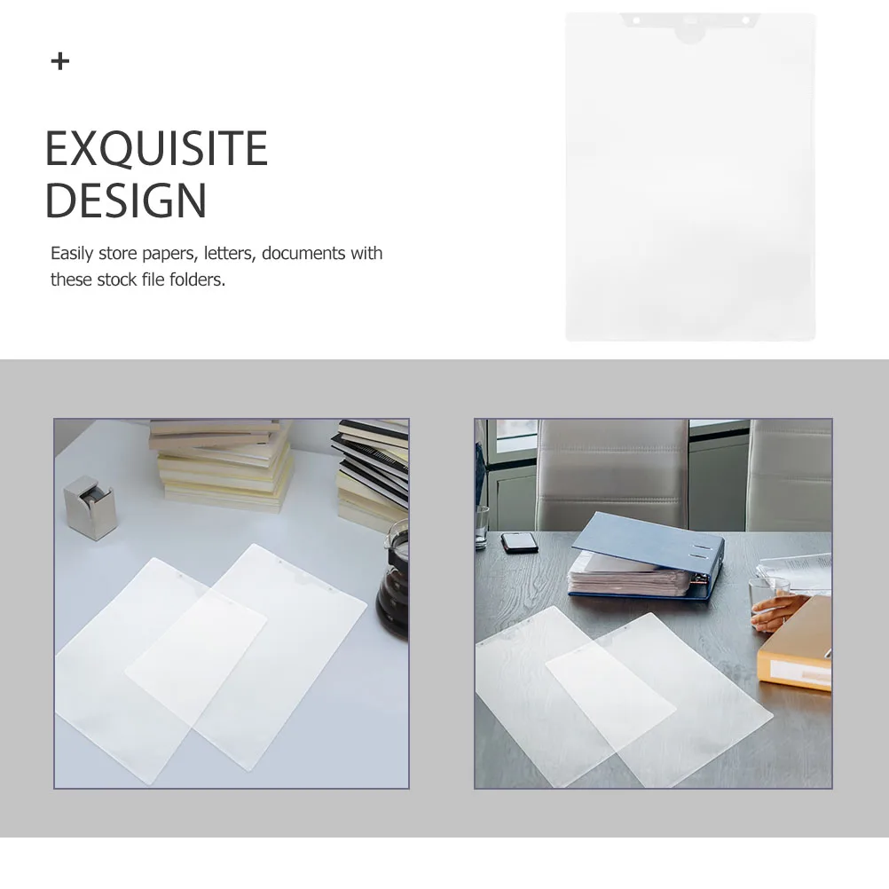 24Pcs Clear Plastic File Folder Document Protector Portable Paper Storage Organizer Office Document Bag Plastic File Folder
