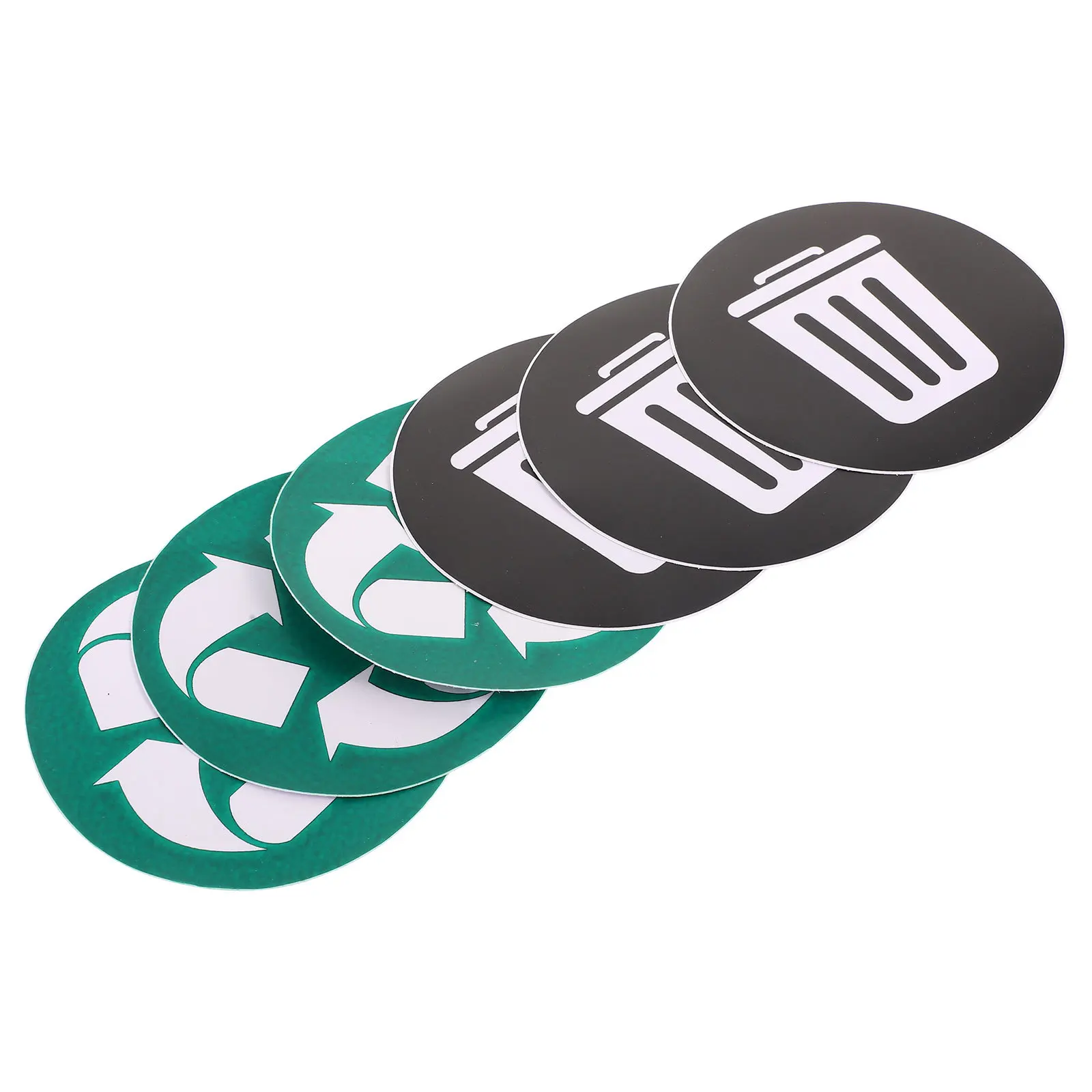 6pcs Garbage Sorting Stickers Adhesive Recycling Waste Decals Classification PVC Reusable Trash Can Labels Home Office Garden