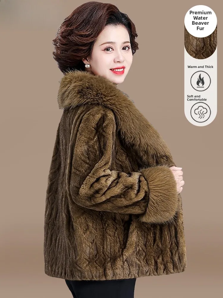 

Зимнее пальто для молодых мам из норкового бархата с меховой подкладкой, осенне-зимнее пальто для женщин среднего и старшего возраста, модное и стильное.