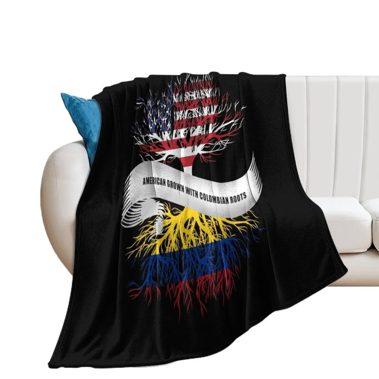 American Grown with Colombian Roots Colombia Throw Blanket Extra Large Throw For Sofa Thin Blankets