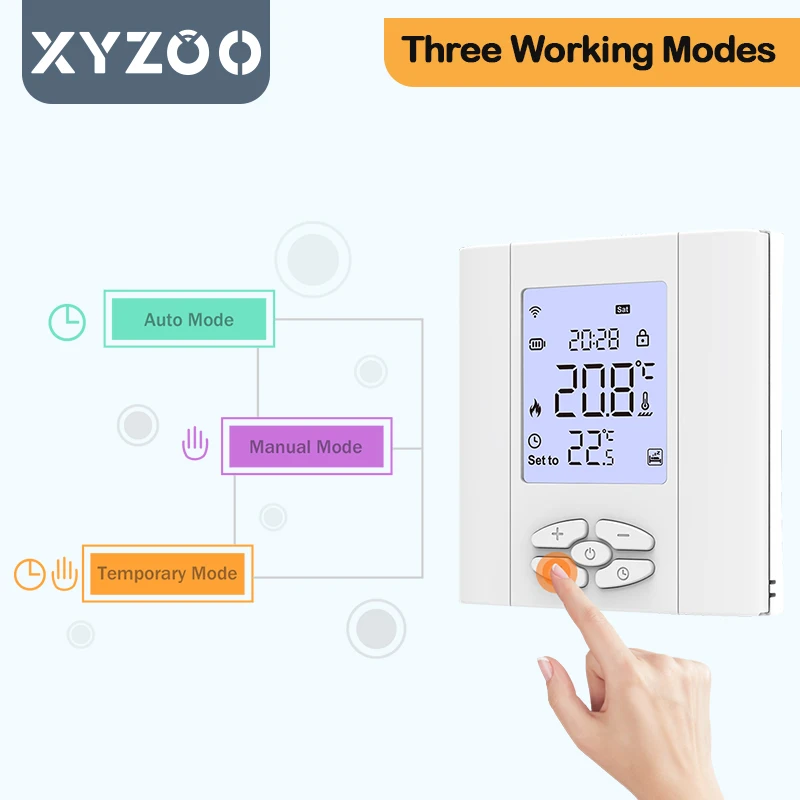 Termostato a pilhas para caldeira a gás, Wi-Fi, aquecimento do piso, regulador de temperatura inteligente, voz Alice, Alexa, Google, Zigbee, Tuya