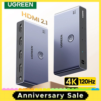 UGREEN HDMI 2.1 2.0 8K Switch 3 in 1 Out with Remote Control 8K@60Hz, 4K@120Hz Converter Splitter Switcher For Xbox PS5 Monitors
