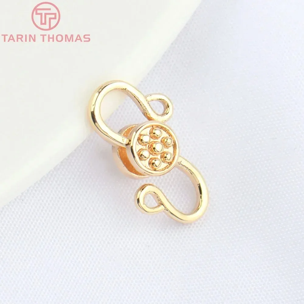 (3284)10PCS 9.5x17MM 24K Gold Color Brass S Shape Necklaces Bracelets Clasps High Quality Diy Jewelry Findings Accessories