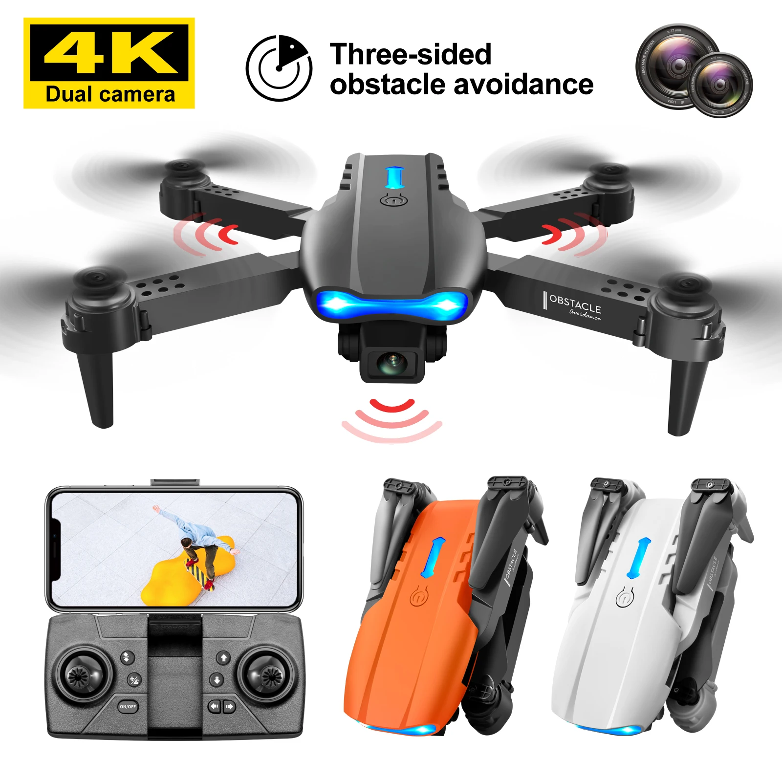 

2023 RC Helicopter Foldable Quadcopter Dron Remote Control Mini Drone 4K K3 Pro RC Dual Camera WIFI FPV Aerial Photography