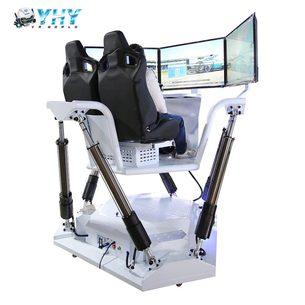 Indoor Commercial Arcade Game Two Players VR Racing Driving Simulator Cockpit Gaming Chair With Steering Wheel