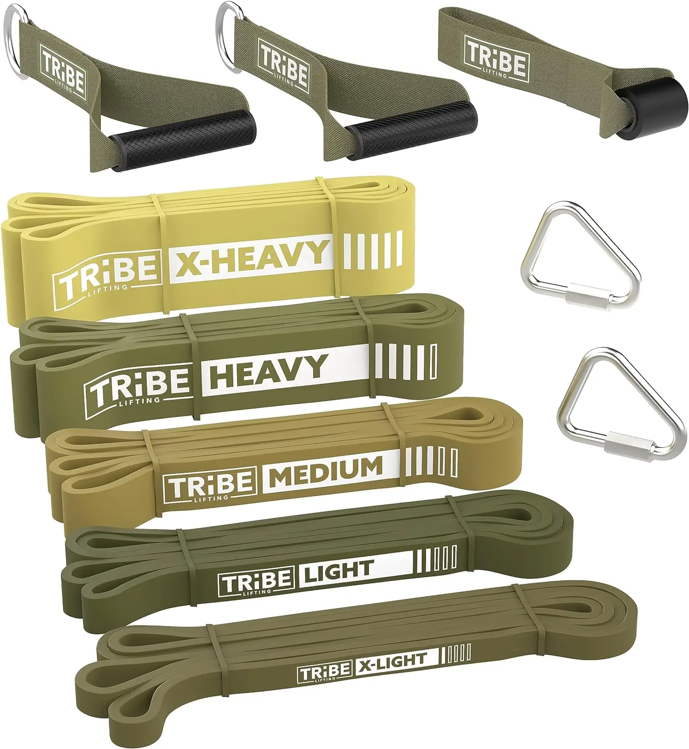 

fitness,workout,gym equipment,Set of 5 Pull-Up Bands, Rubber Handles and Door Anchor