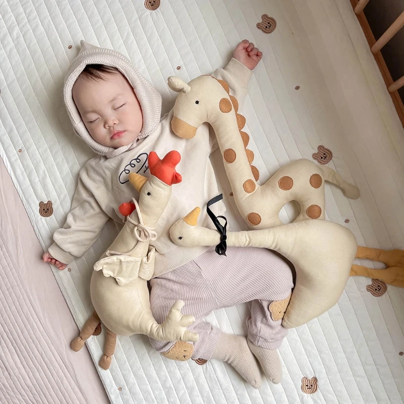 Nordic Style Lovely Stuffed Animal Toy  Bambi Baby Girls Plush  Kids Baby Newborns Sleeping Accompany  Room Decor