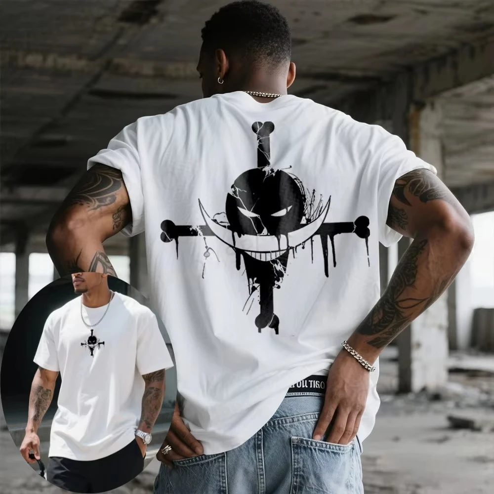 2026 Neujahrs-Sonderangebot: One Piece Sommer Herren T-Shirt Anime Edward Newgate Herbst Herren Kurzarm Punk Casual Mode